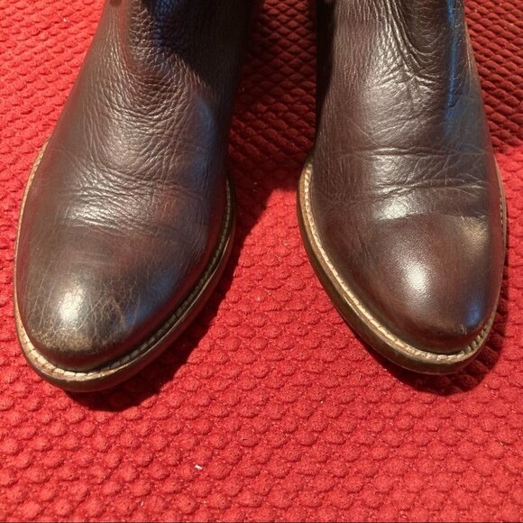 KARSTON Sz 39 Golden Fabric Folded  Top w/ Embellishment Band Almond Toe Booties - Picture 4 of 12